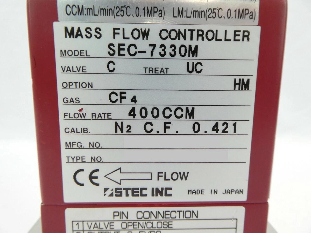 Used STEC SEC-7330M MFC Mass Flow Controller SEC-7330 400 CCM CF4 Working Spare