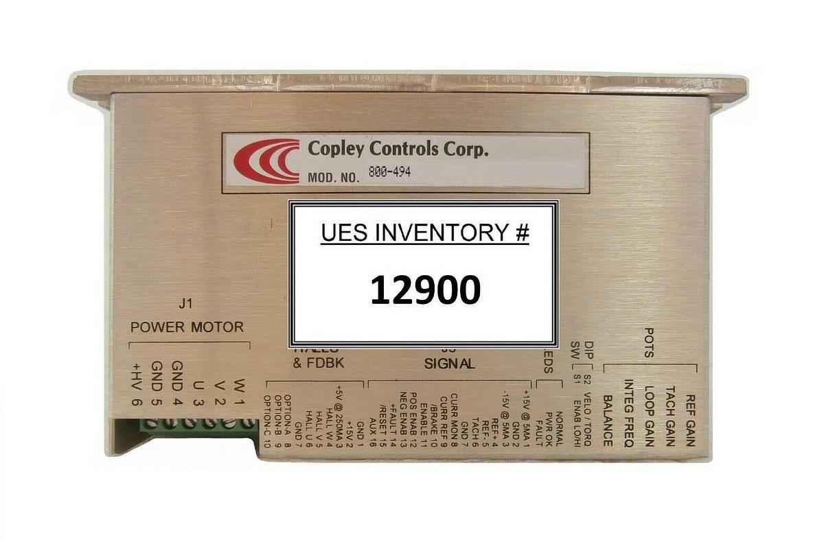 Used Copley Controls 800-494 3-Phase Servo Motor Controller Amplifier Working Surplus