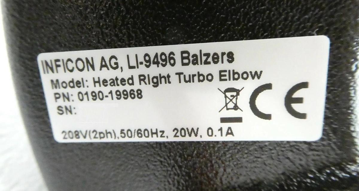 Inficon 0190-19968 Heated Right Turbo Elbow AMAT Applied Materials New Surplus