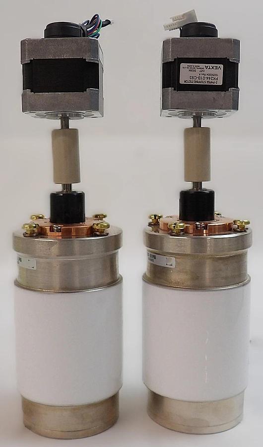 Used Meiden SCV-1525P65 SCV-201P65 Variable Vacuum Capacitor Lot of 2 Working