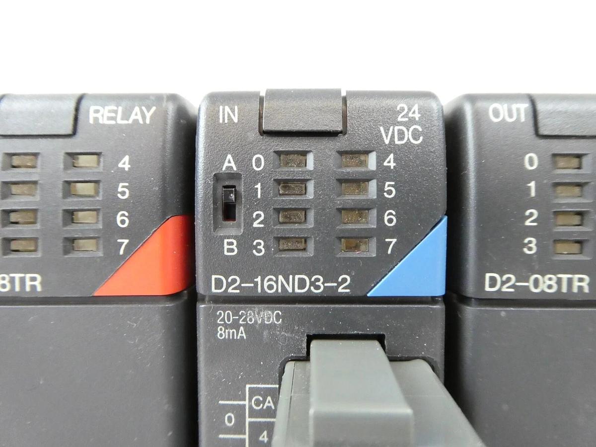 Used Automation Direct D2-09B-1 9-Slot PLC D2-16ND3-2 DirectLOGIC 205 Koyo Surplus
