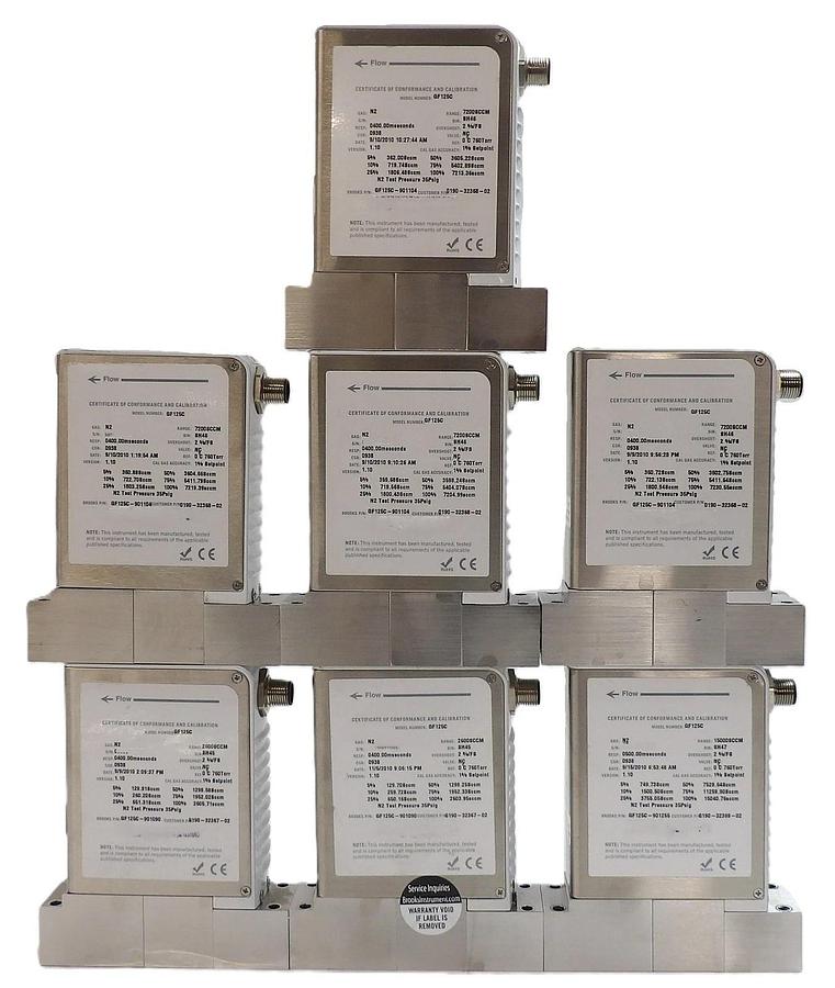 Used Brooks GF Series Mass Flow Controller MFC GF125C Lot of 7 Spare