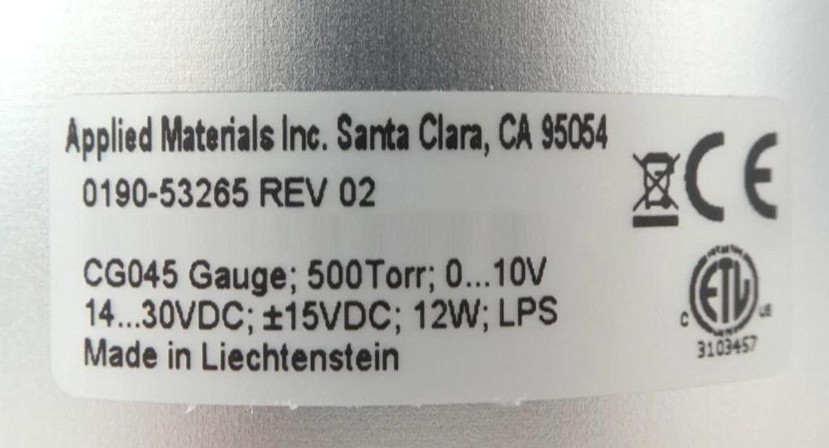 Inficon CG045 Capacitance Gauge Baratron AMAT 0190-53265 New Surplus