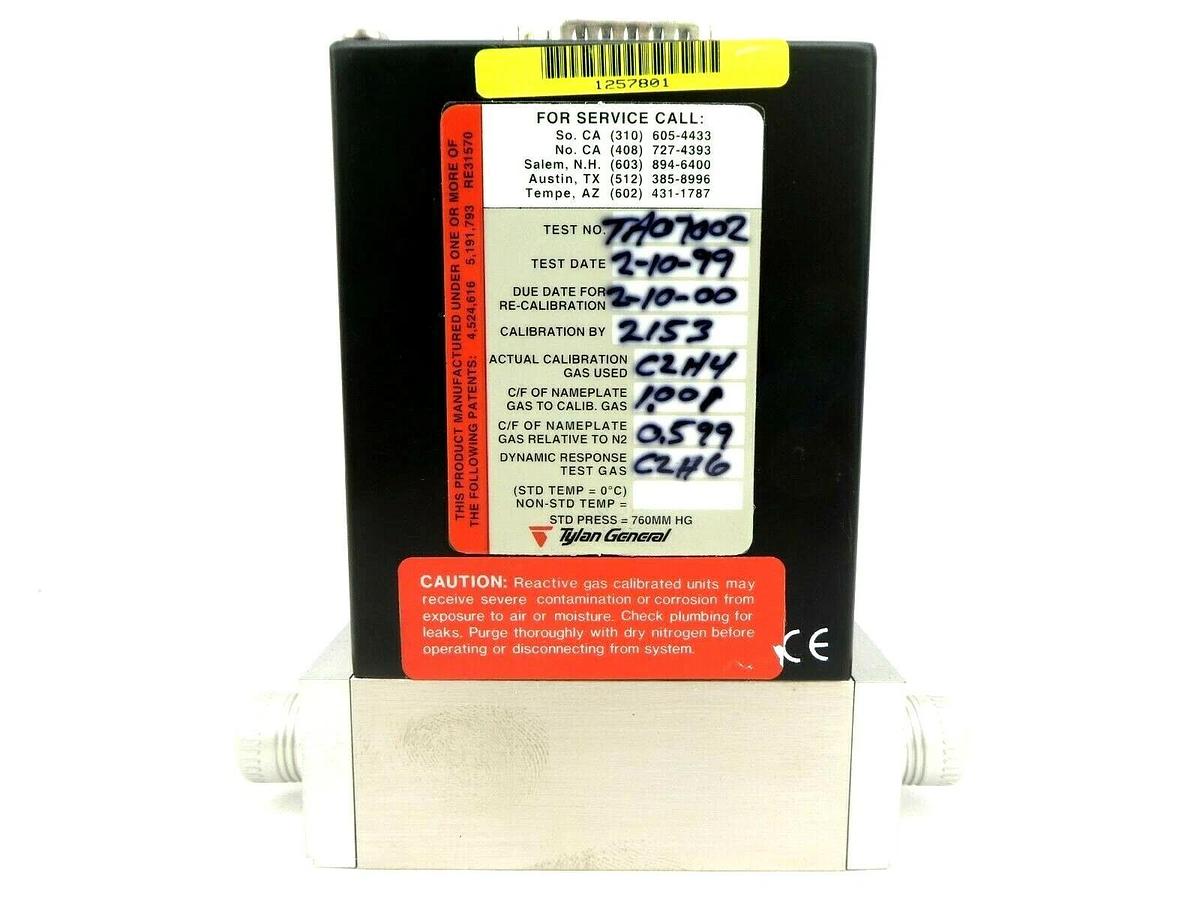 Used Tylan General FC-2901MEP Mass Flow Controller MFC 100 SCCM SiH4 2900 Working