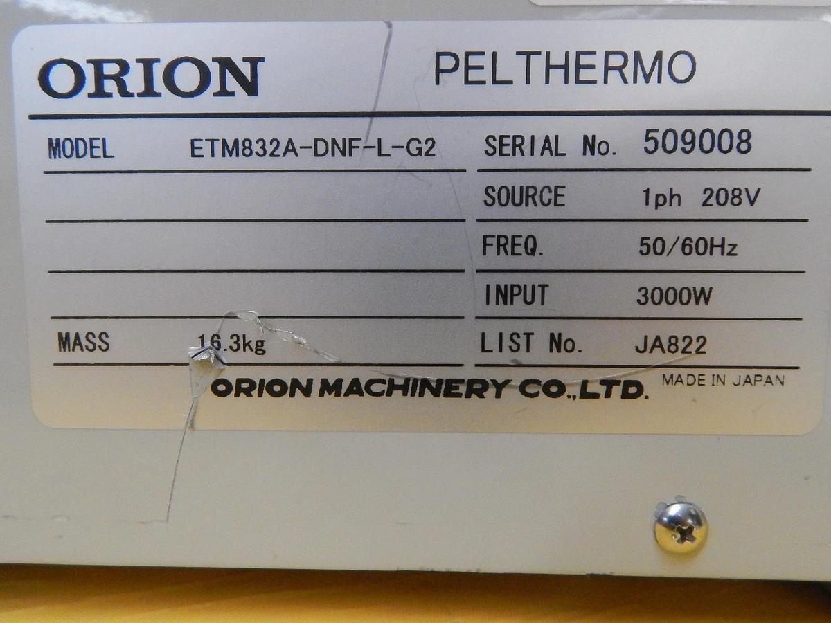 Used Orion Machinery ETM832A-DNF-L-G2 Power Supply PEL THERMO Working Surplus