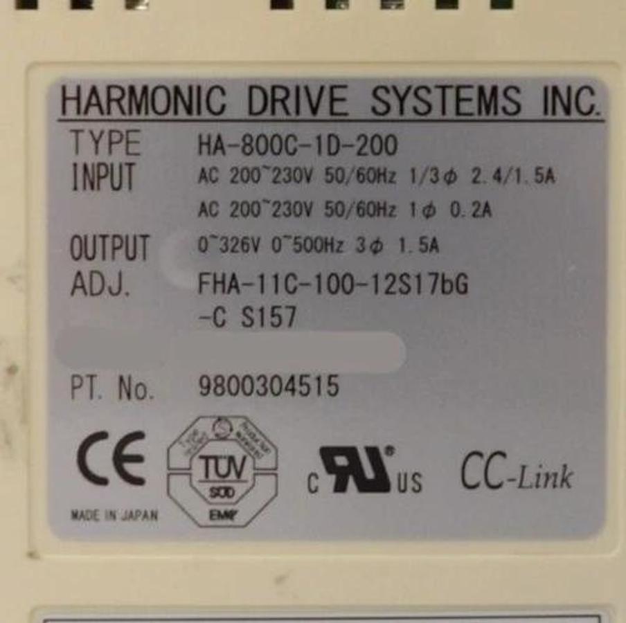 Used Harmonic Drive Systems 9800304515 Servo Drive Amplifier HA-800C-1D-200 Working