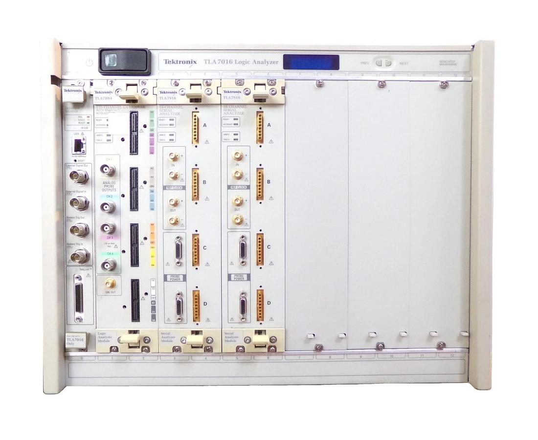 Used Tektronix TLA7016 Logic Analyzer Mainframe System TLA7BB4 TLA7S16 Working