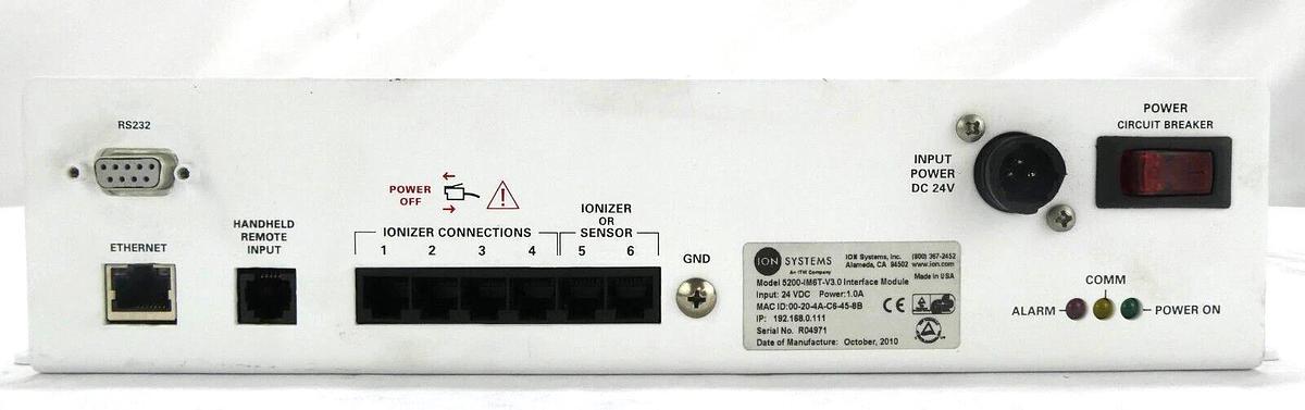 Used ION Systems 5200-IM6T-V3.0 Ionizer Bar Set MKS Instruments AeroBar 5225 Working