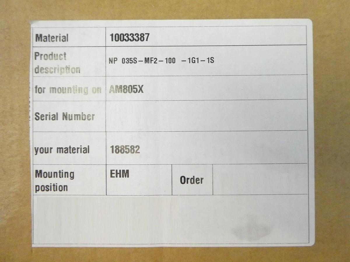 Beckoff 10033387 Planetary Gear AG3210-NP 035S-MF2-100-1G1-1S 188582 New Surplus
