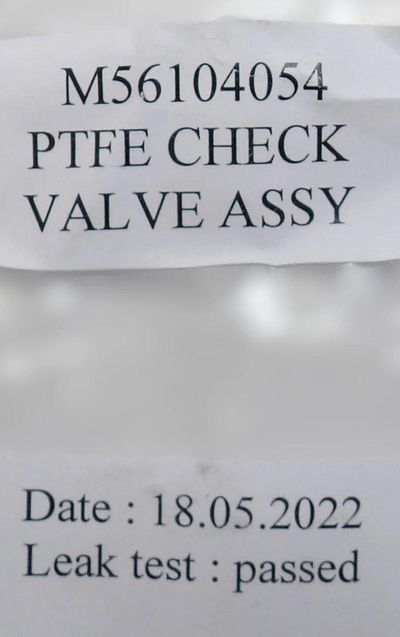 Edwards M56104054 iXH Series PTFE Check Valve Assembly New Surplus