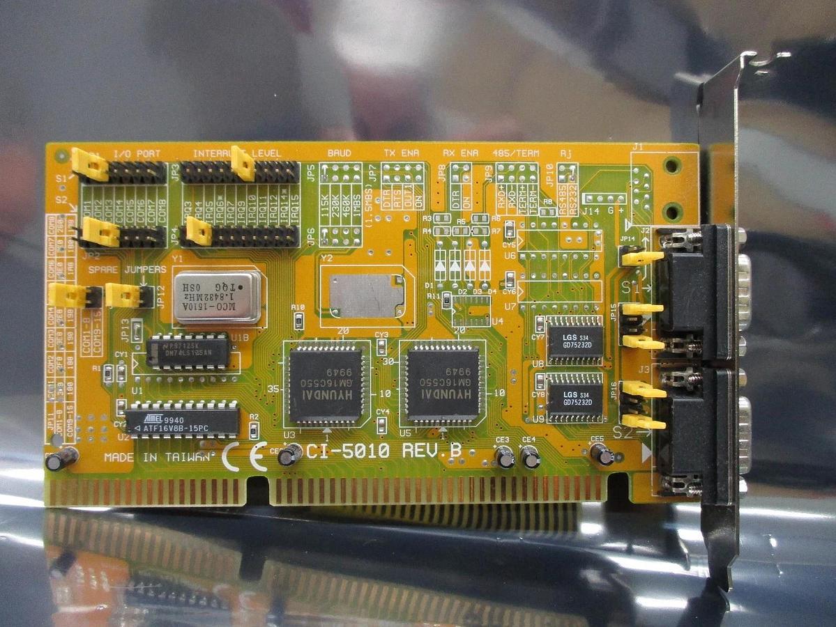 Used StarTech CI-5010 Twin Serial Port RS232 ISA PC Interface PCB Card Used Working