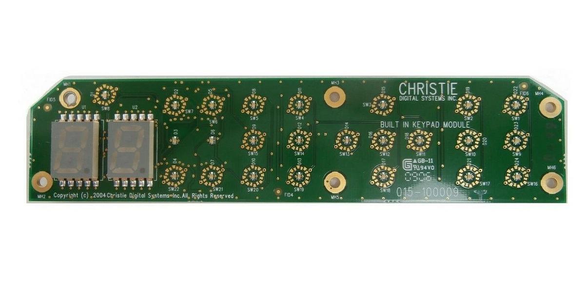 Used Christie Digital Systems 015-100009 Keypad Module PCB MATRIX S+2K Working Spare