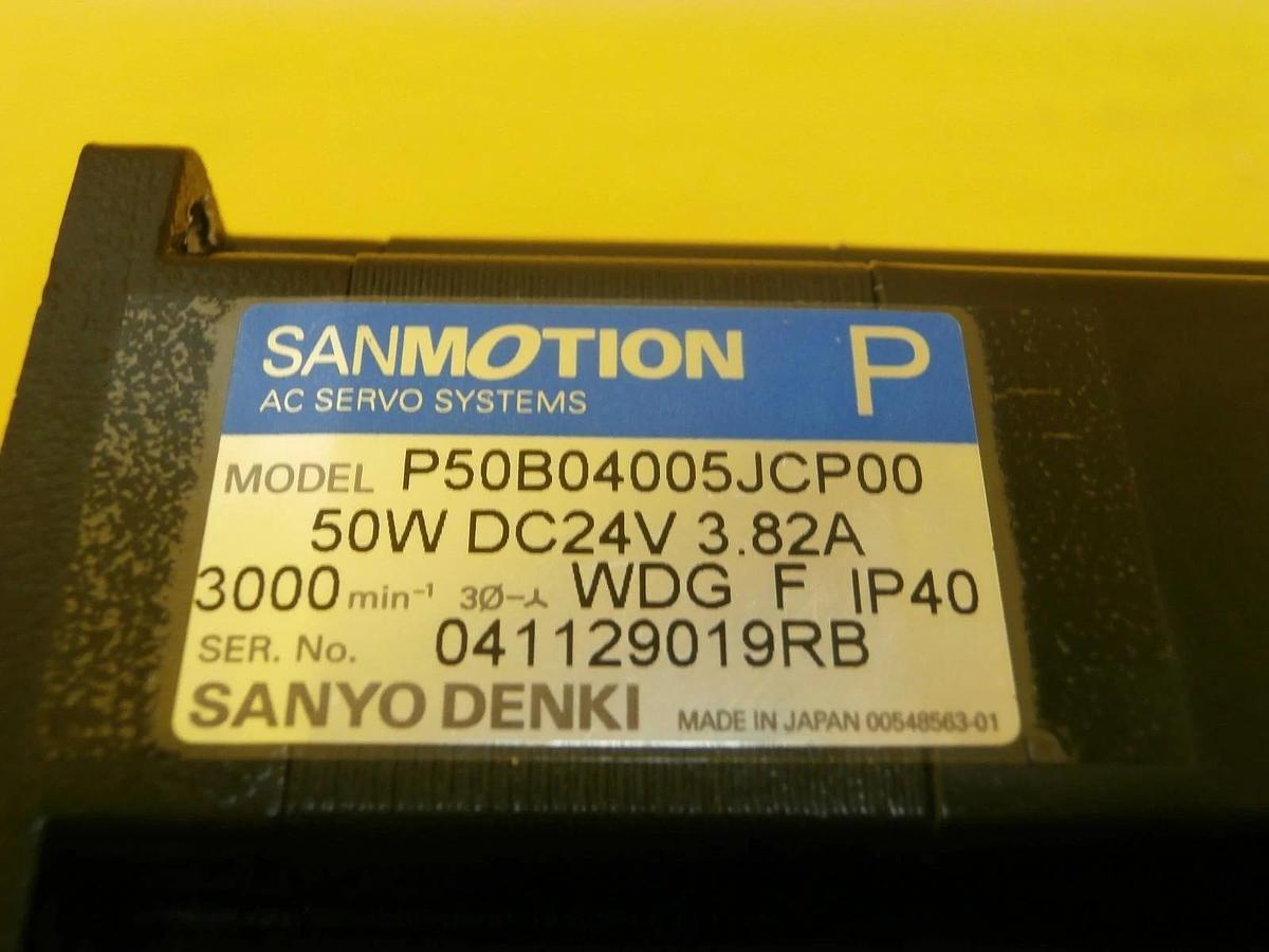 Used Sanyo Denki P50B04005JCP00 AC Servo Motor SANMOTION P Used Working