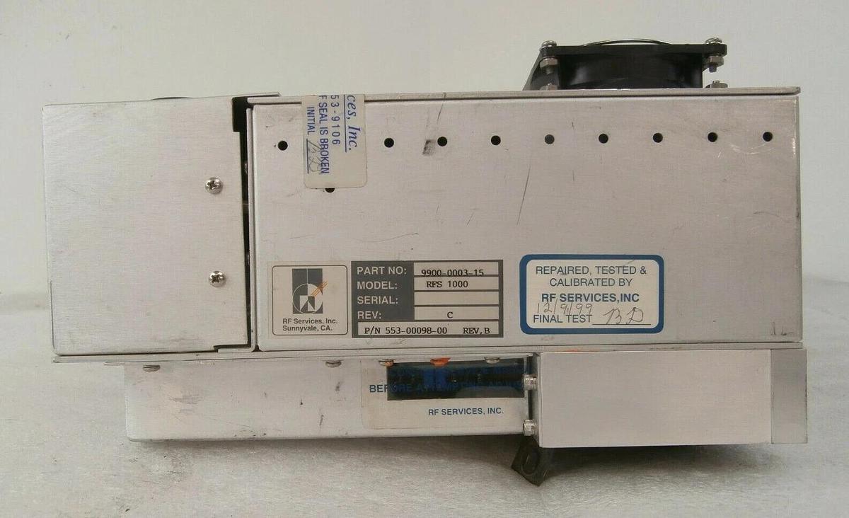 Used RF Services 9900-0003-15 RF Match RFS 1000 Mattson 553-00098-00 Working Surplus