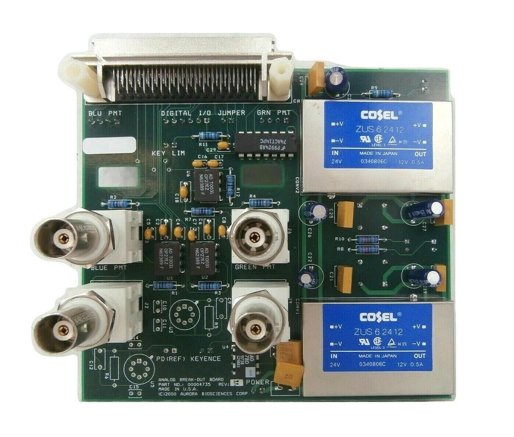 Used AuroAurora Biosciences 00004735 Analog Break-Out Board PCB Keyence Working Spare