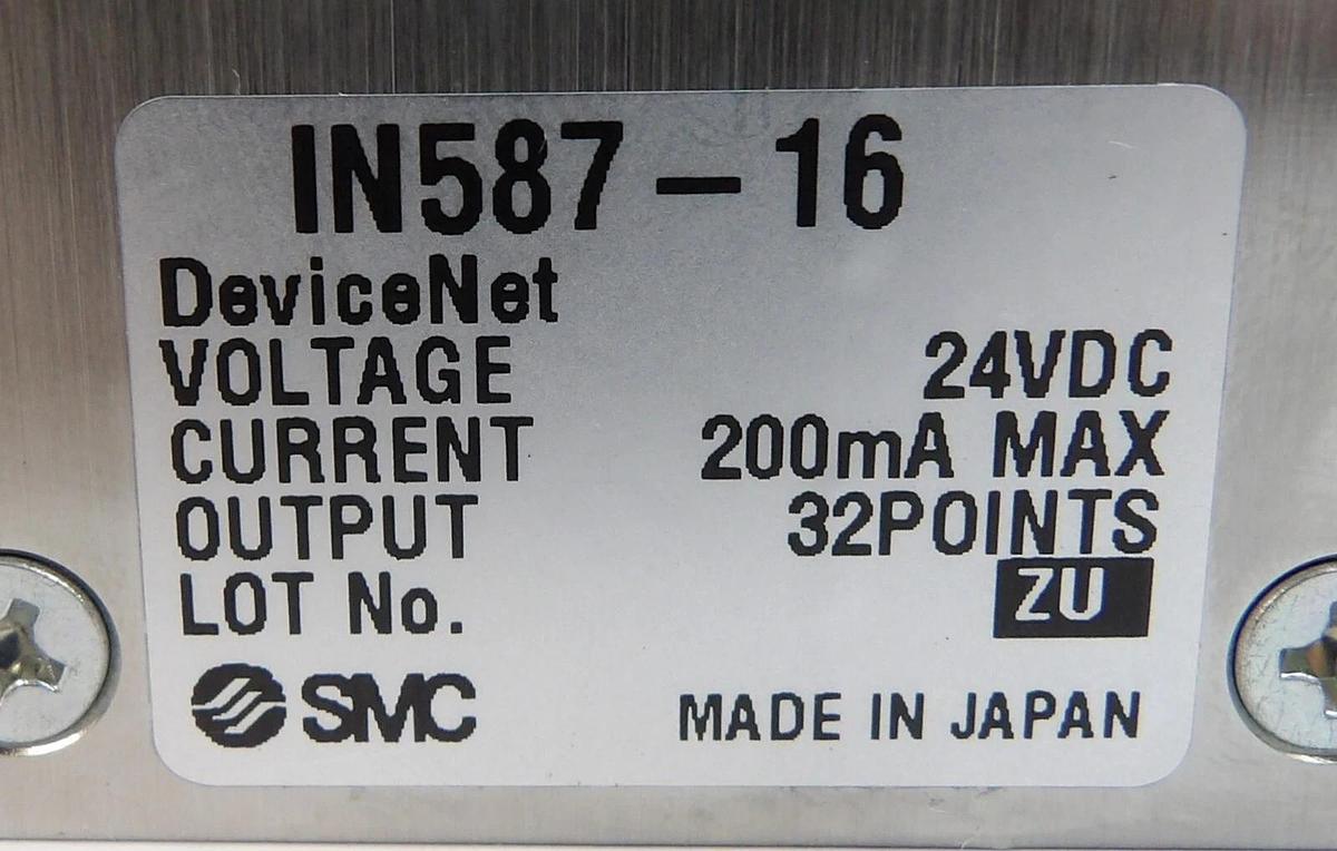 Used SMC IN587-16 32-Point EtherCAT Pneumatic Manifold Lot of 2 Working Surplus