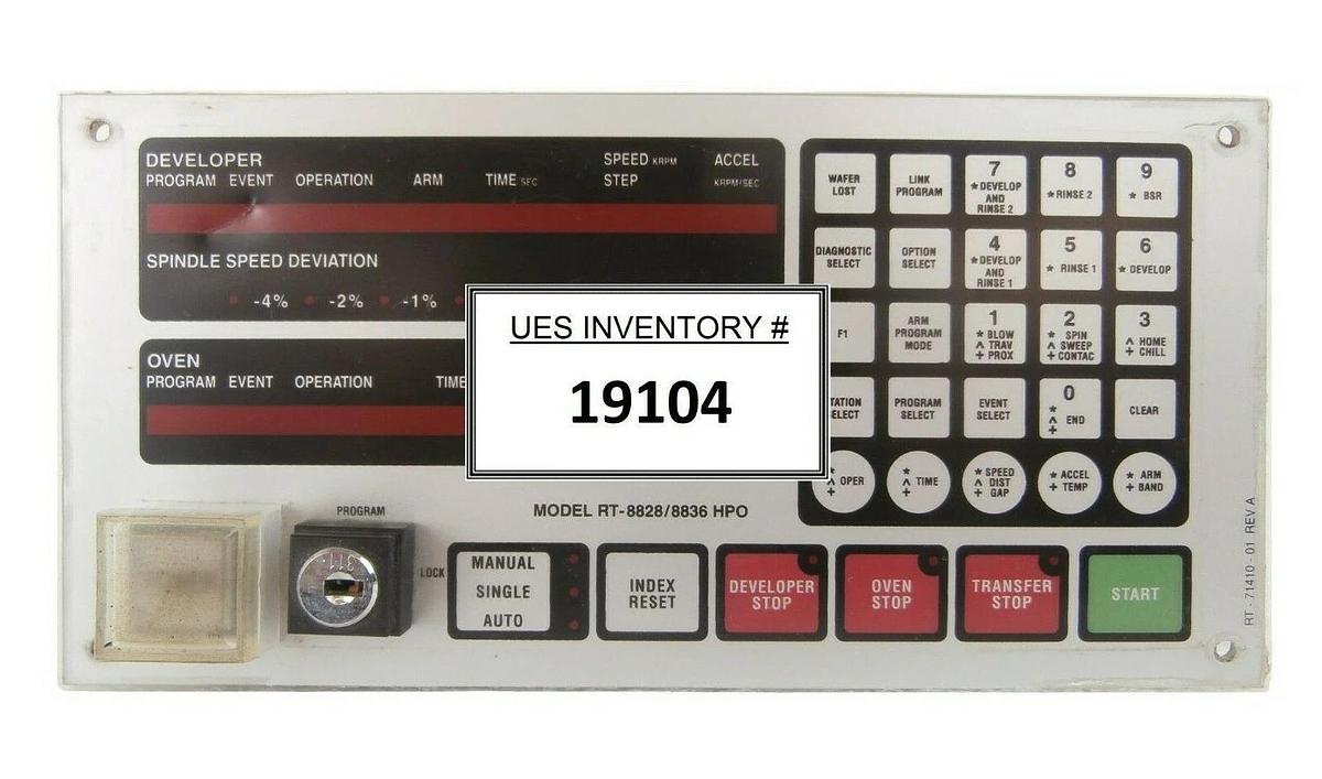 Used SVG Silicon Valley Group RT-8828/8836 HPO Developer Interface Panel 80073B Spare