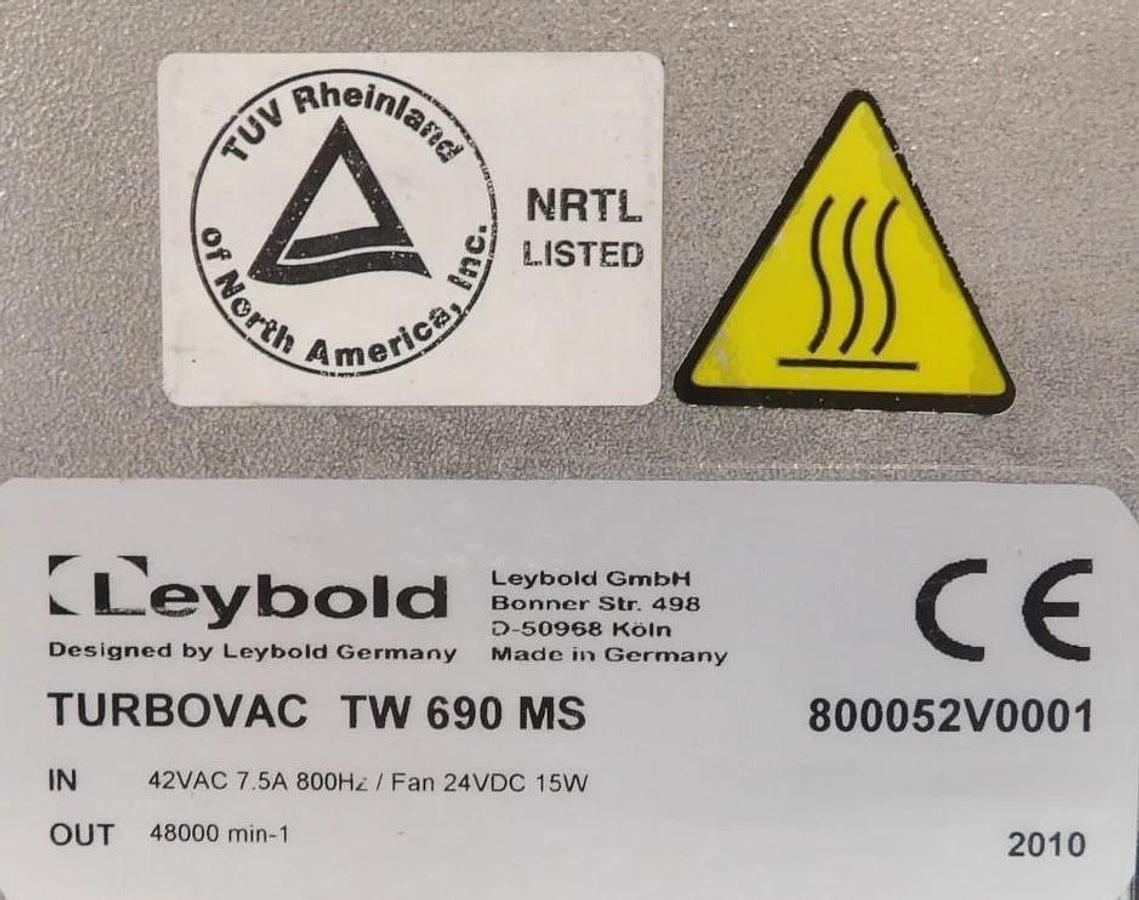 Used TURBOVAC TW 690 MS Leybold 800052V0001 Turbomolecular Pump Lot of 2 Working