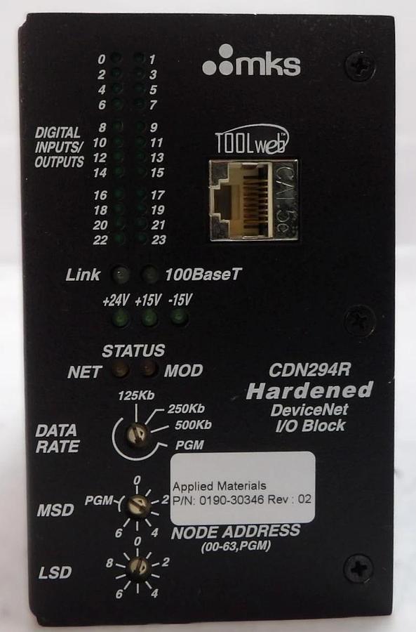 Used MKS Instruments AS01294-04 Hardened DeviceNet I/O Block CDN294R Lot of 2