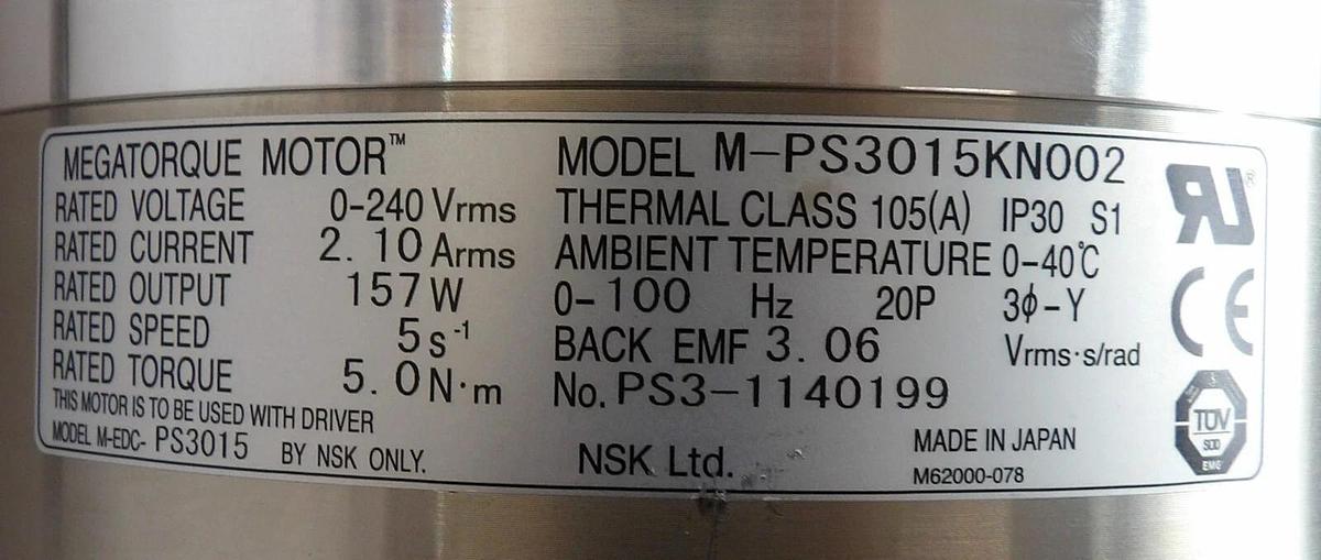 Used NSK M-PS3015KN002 Megatorque Motor Driver Set M-EDC-PS3015AB502 Working