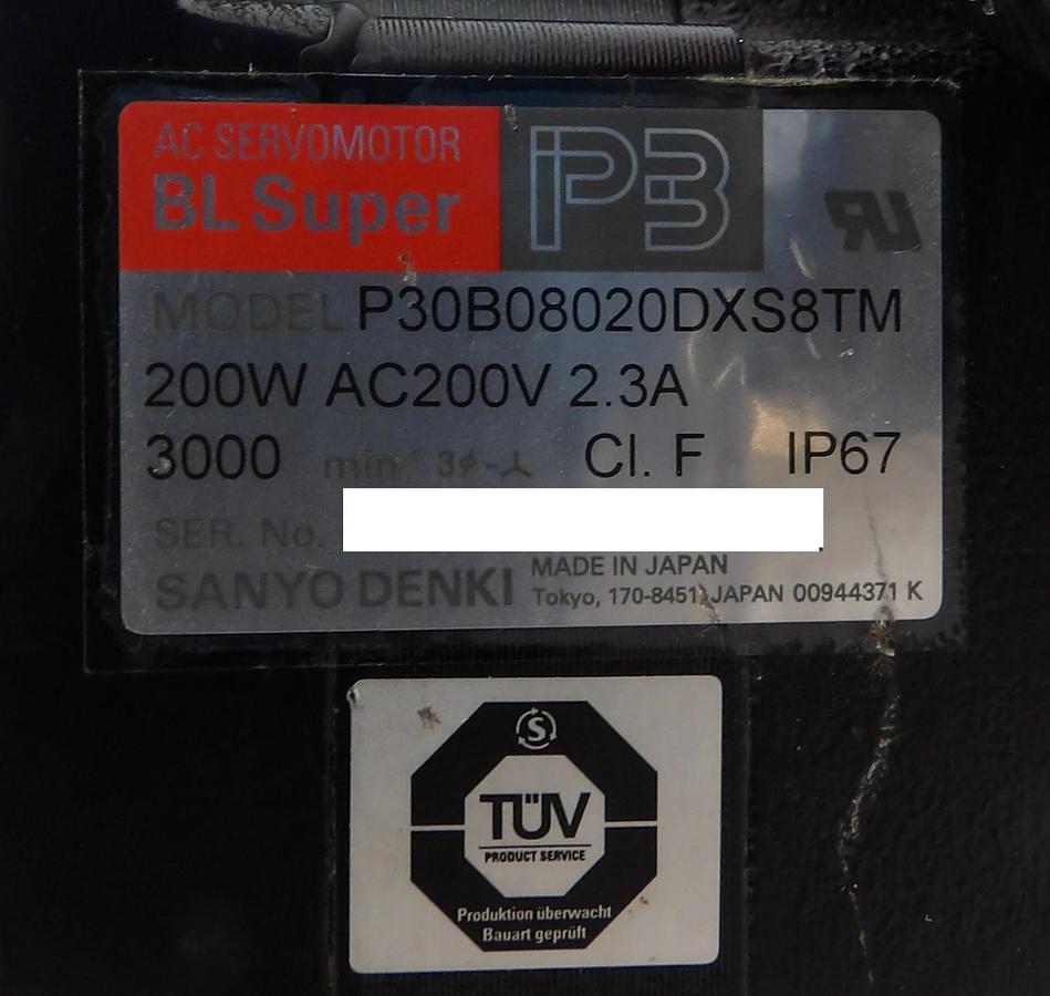 Used Sanyo Denki P30B08020DXS8TM AC Servo Motor BL Super New Surplus