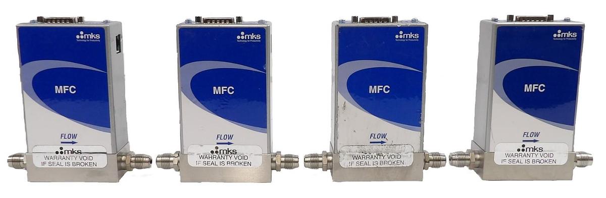 Used MKS Instruments GE50A Mass Flow Controller MFC GE50A-32226 Lot of 4 Surplus