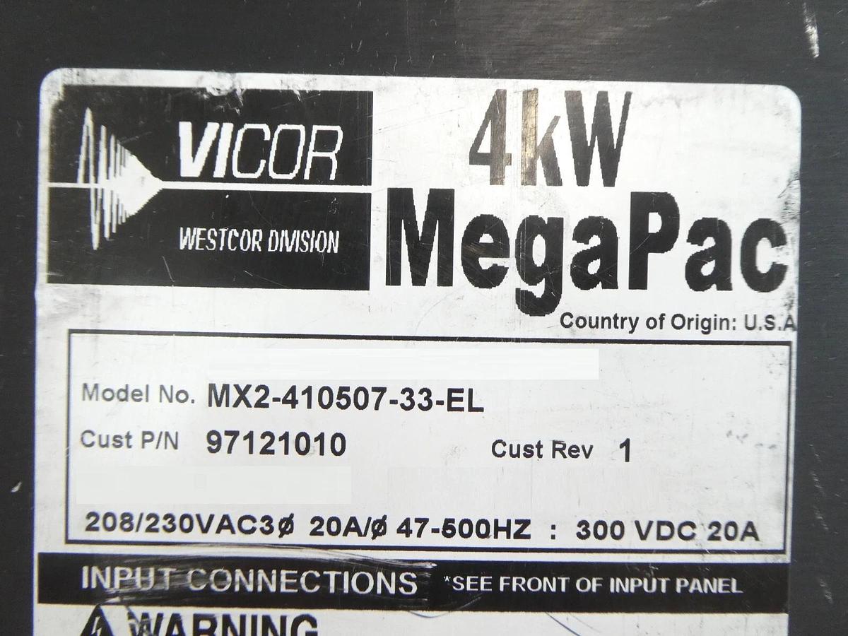 Used Vicor MX2-410507-33-EL Power Supply Module 4kW MegaPac Working Surplus
