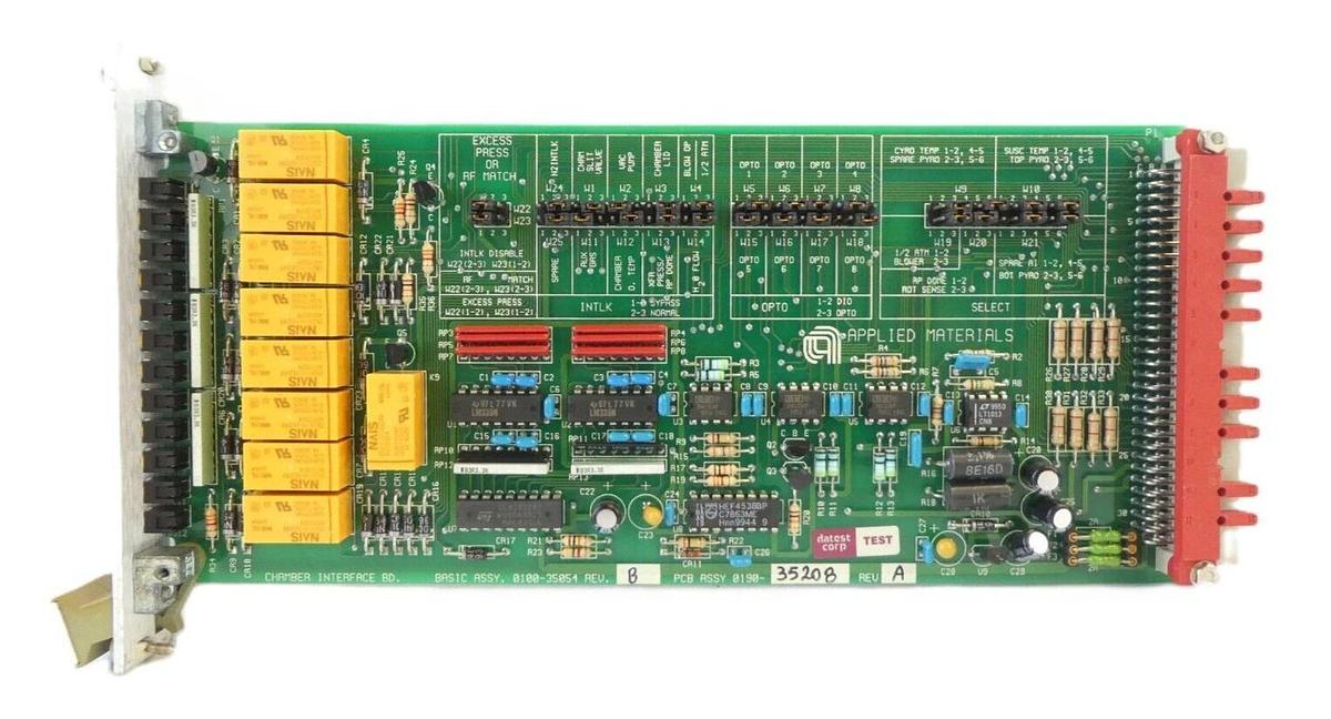 Used AMAT Applied Materials 0190-35208 Chamber Interface PCB Card 0100-35054 Working