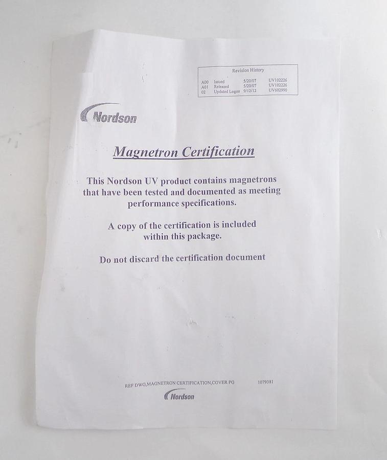 Refurbished Nordson D99-UVETL17 Coolwave Lamphead UV Curing System CW2 LAM Refurbished Spare
