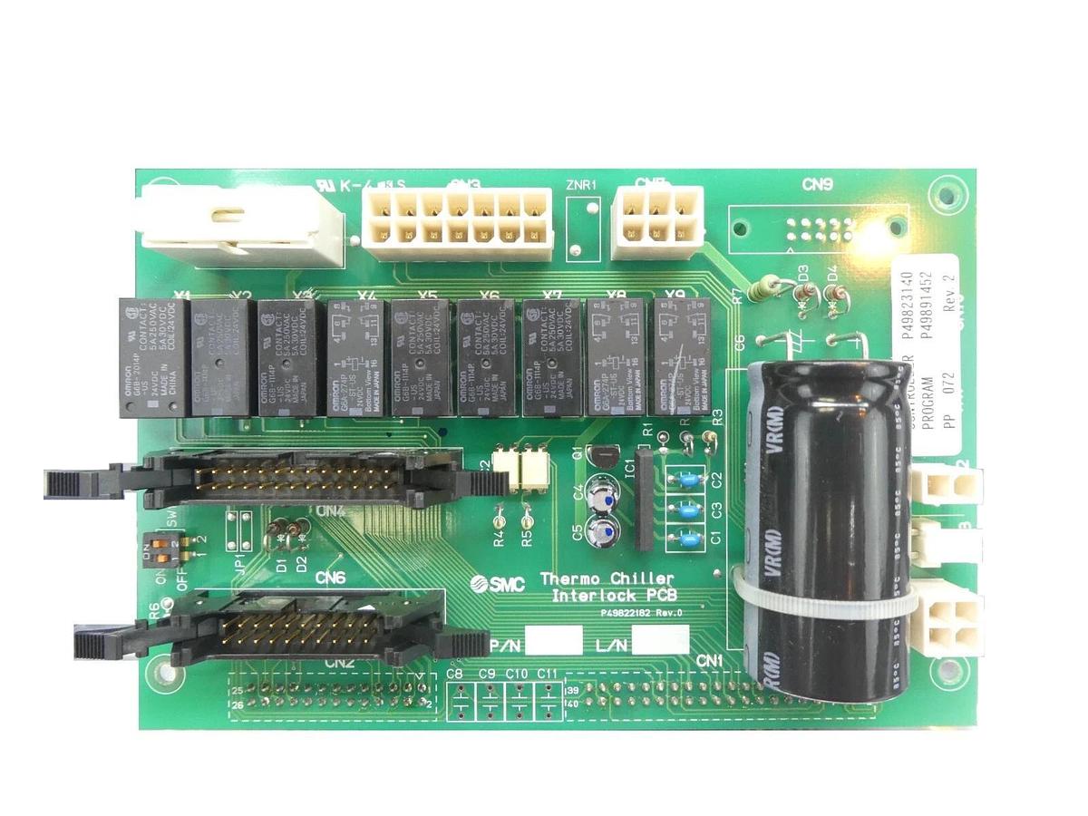 Used SMC P49822182 Thermo Chiller Interlock PCB P49823140 P49891452 Working Surplus