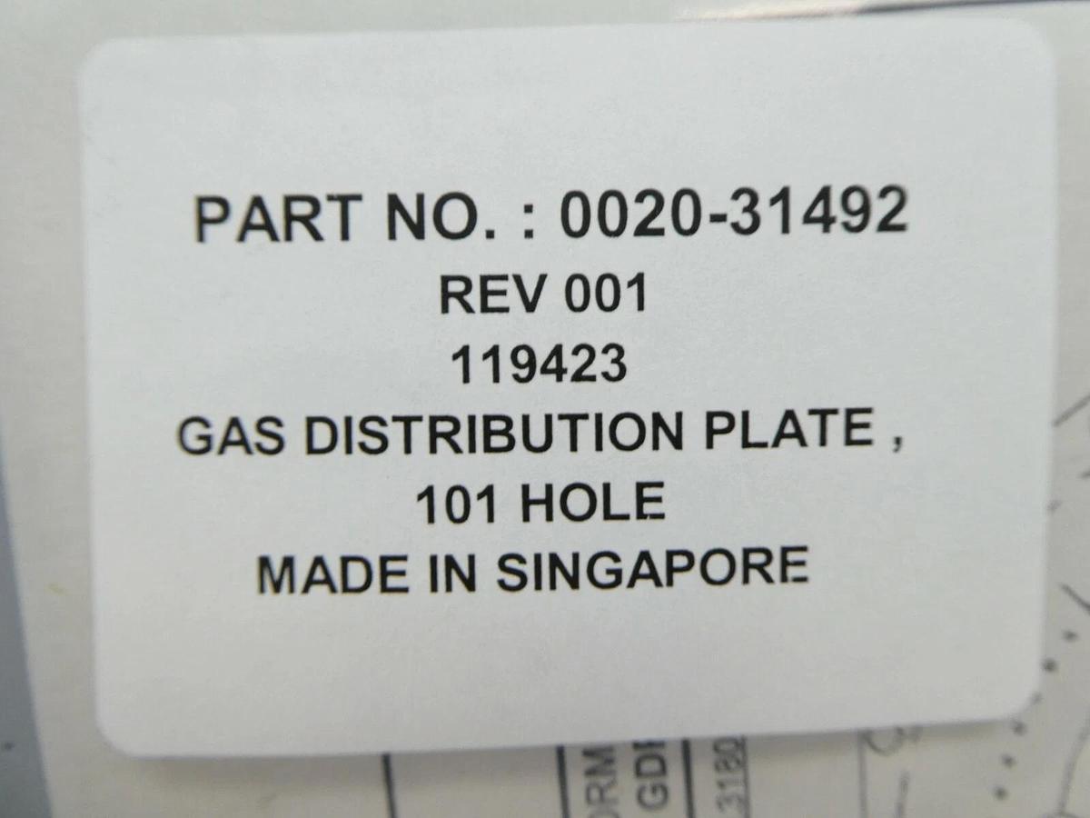 Used AMAT Applied Materials 0020-31492 101 Hole Gas Distribution Plate New Surplus