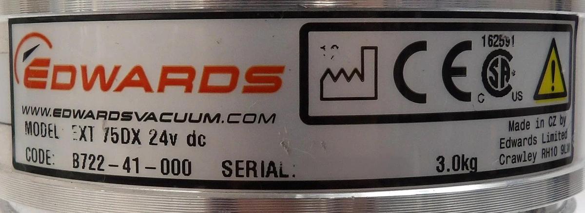 Used EXT 75DX Edwards B722-41-000 Turbomolecular Pump Turbo Untested As-Is