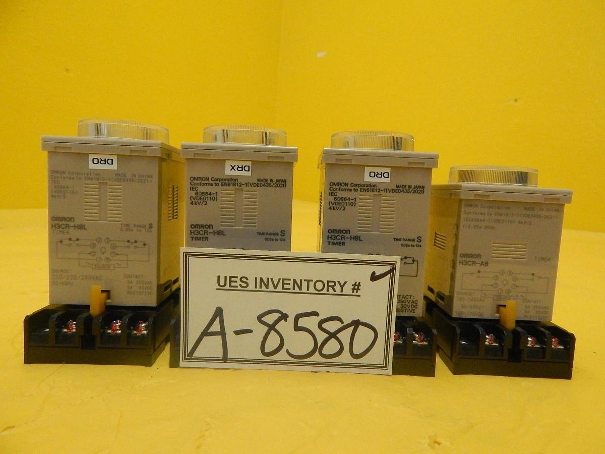 Used Omron H3CR Analog Timer Lot of 4 H3CR-H8L H3CR-A8 TEL Tokyo Electron PR300Z Used