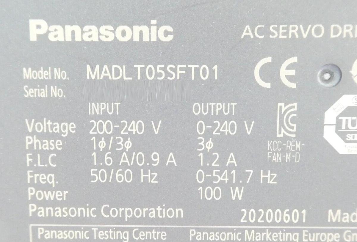 Panasonic MADLT05SFT01 AC Servo Driver TEL Tokyo Electron 2940-000055-11 New