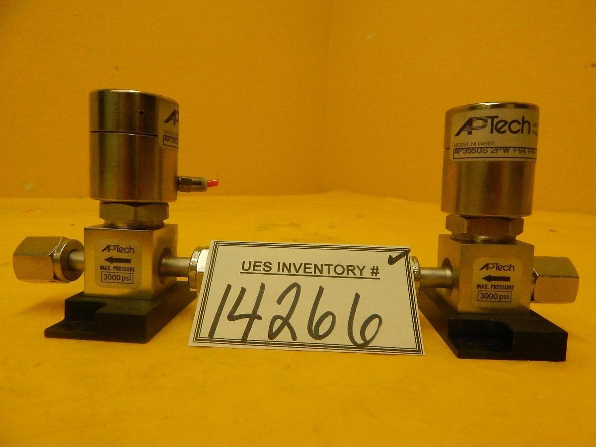Used APTech AP3550S 2PW FV4 FV4 Springless Diaphragm Valve Lot of 2 Used Working