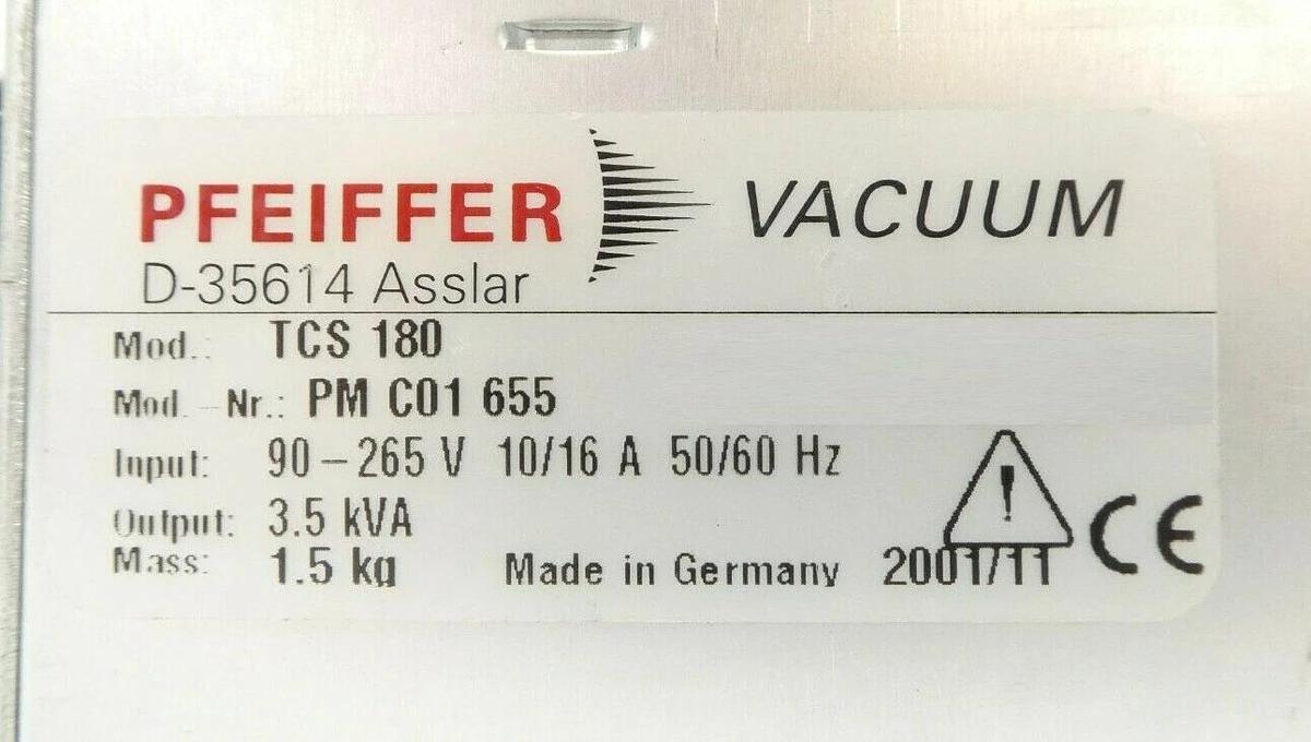 Used TCS 180 Pfeiffer Vacuum PM C01 655 Pumping Station Control Unit Untested As-Is