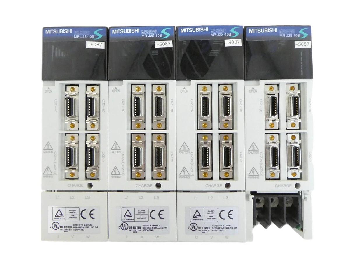 Used Mitsubishi MR-J2s-10B-S087 AC Servo Driver PLC MELSERVO Lot of 4 Working Surplus