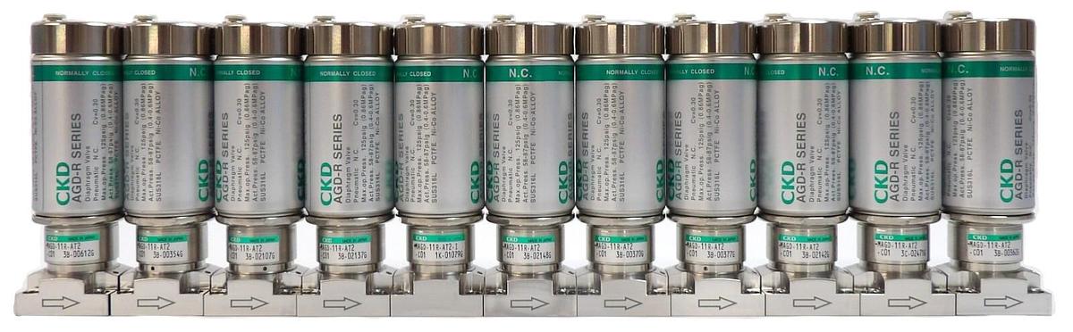 Used CKD MAGD-11R-AT2 Pneumatic Diaphragm Valve AGD-R Series Lot of 11 New