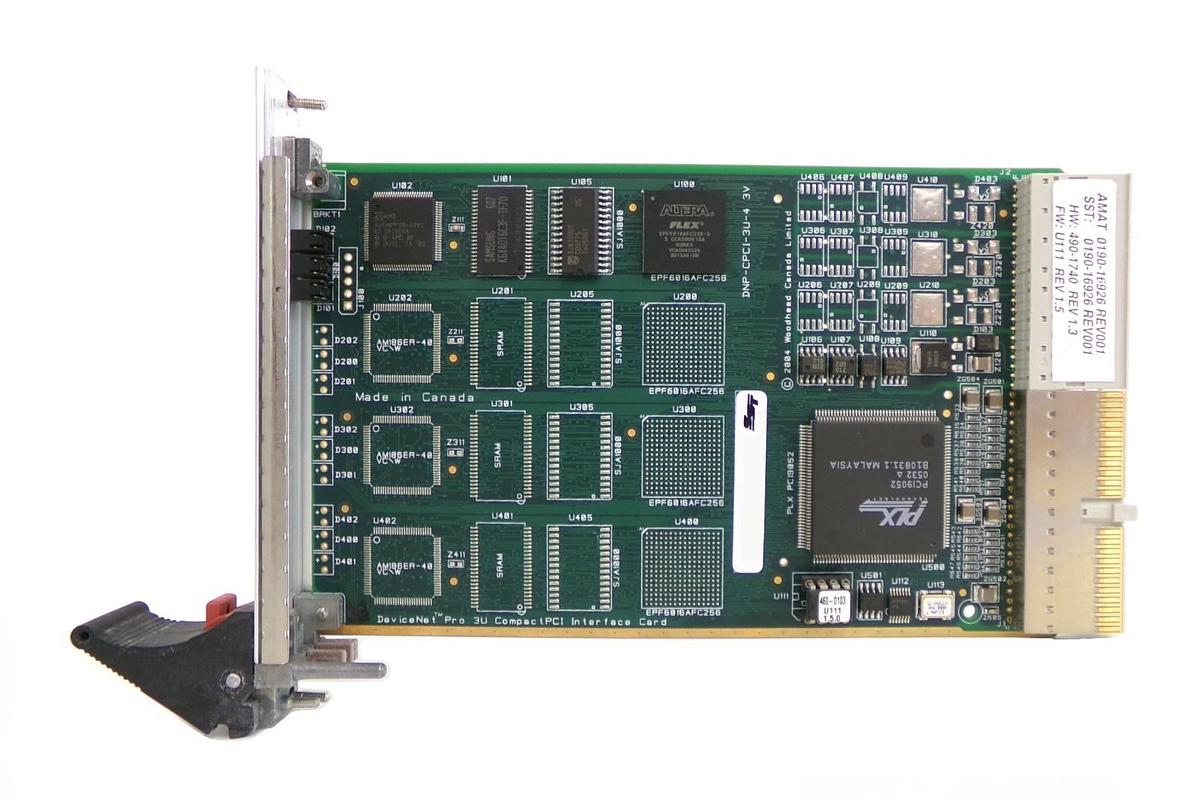 Used SST Woodhead DNP-CPCI-3U-4 DeviceNet Scanner PCB Card AMAT 0190-16926 Working