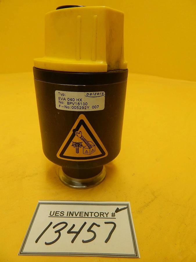 Used Balzers EVA 040 HX Vacuum Right Angle Valve BP V16 130 BPV16130 Used Working