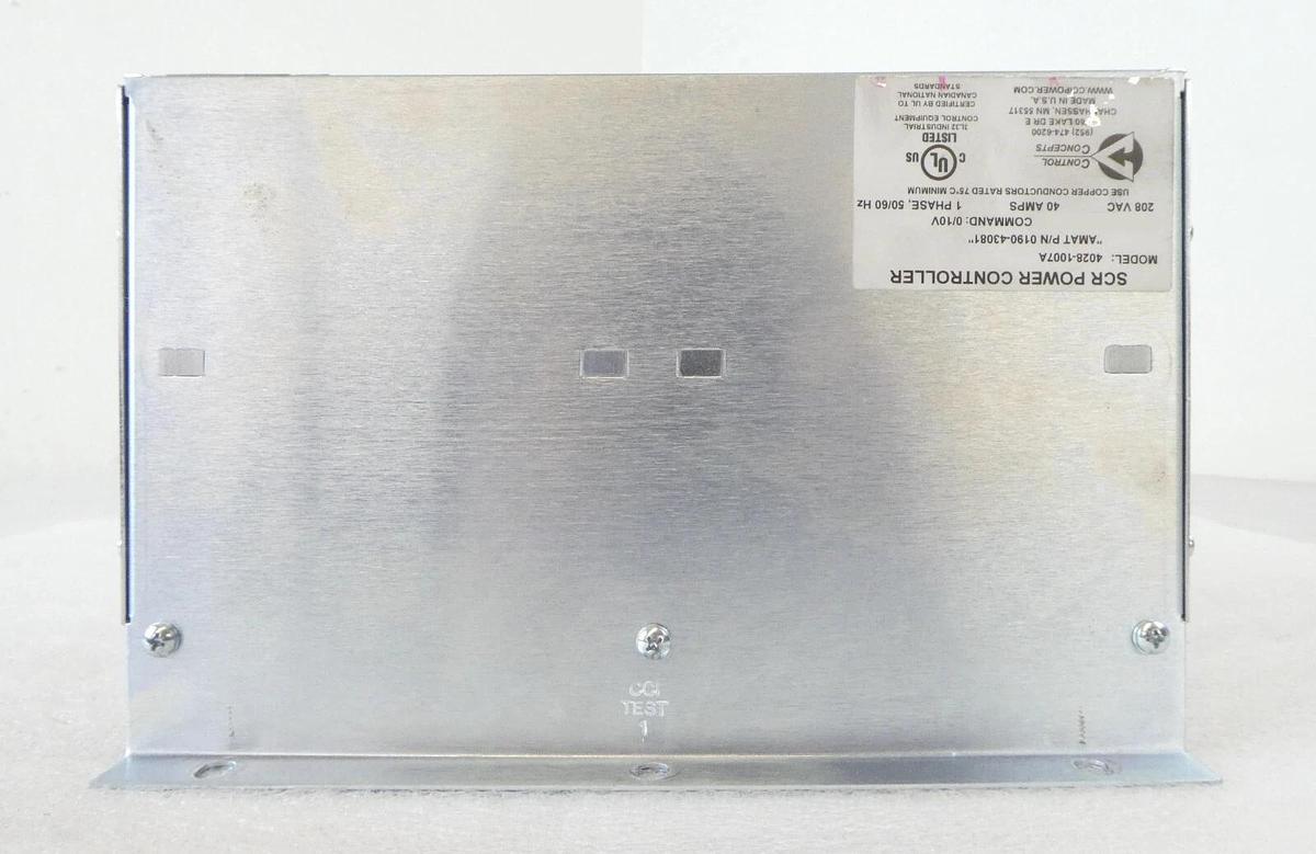 Used Control Concepts 4028-1007A SCR Power Controller AMAT 0190-43081 Broken Tab