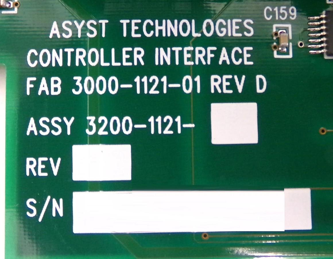Used Asyst Technologies 3200-1121-01 Controller Interface PCB Working Surplus