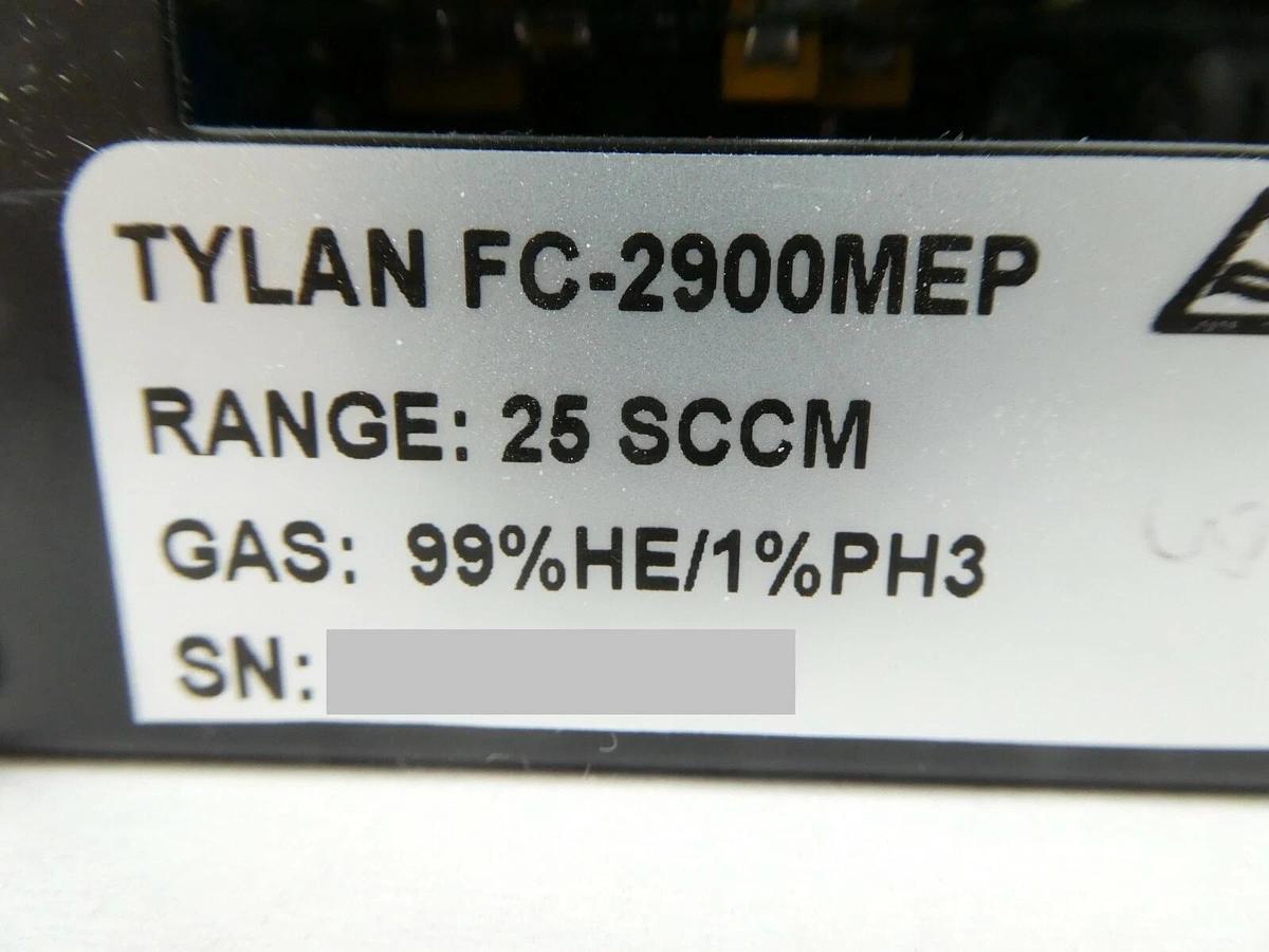Used Tylan General FC-2900MEP Mass Flow Controller MFC 25 SCCM 99%HE/1%PH3 Working