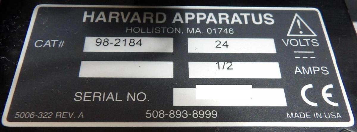 Used Harvard Apparatus 98-2184 Spectrometer Syringe Pump Assembly Sciex Working