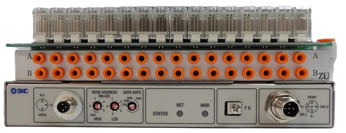 Used SMC IN587-16 32-Point EtherCAT Pneumatic Manifold Lot of 2 Working Surplus