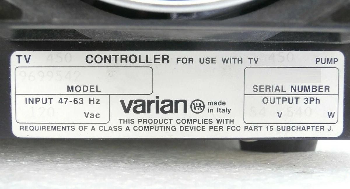 Used Turbo-V450 Varian 9699542 Turbomolecular Pump Controller Turbo Tested Working