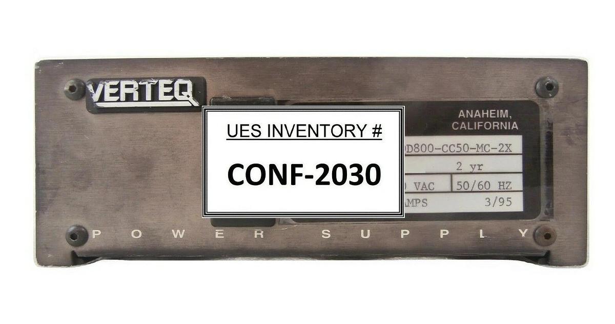 Used Verteq Process Systems STQD800-CC50-MC-2X Power Supply Working Surplus