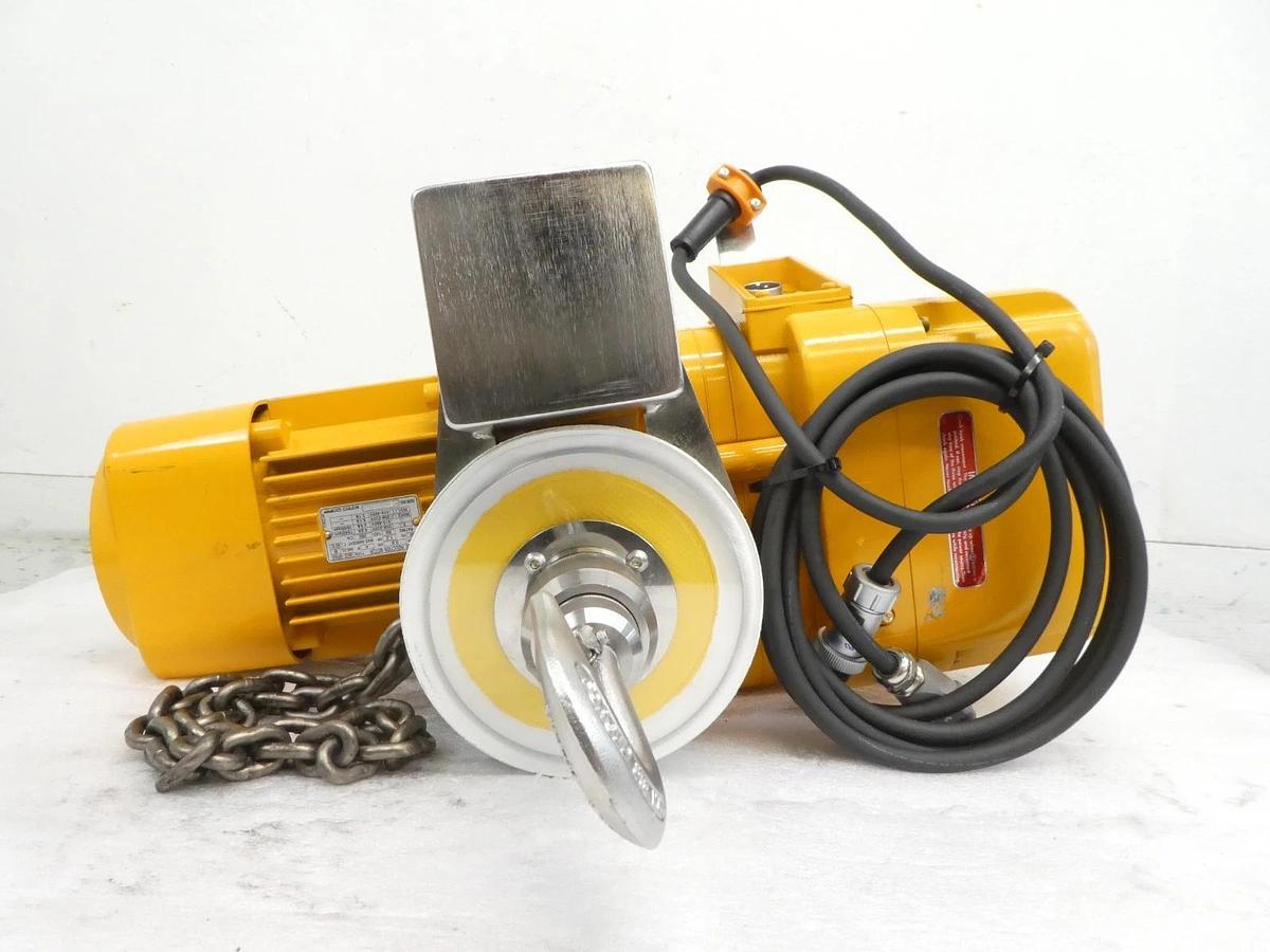 Used Harrington Cranes ER010LD 1 Ton Chain Hoist Hook Mount with SWD2200AA1 Working