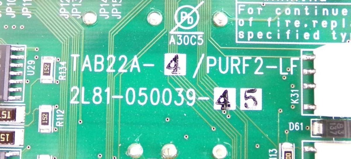 Used TEL Tokyo Electron 2L81-050039-45 PCB TAB22A-4/PURF2-LF Working Surplus