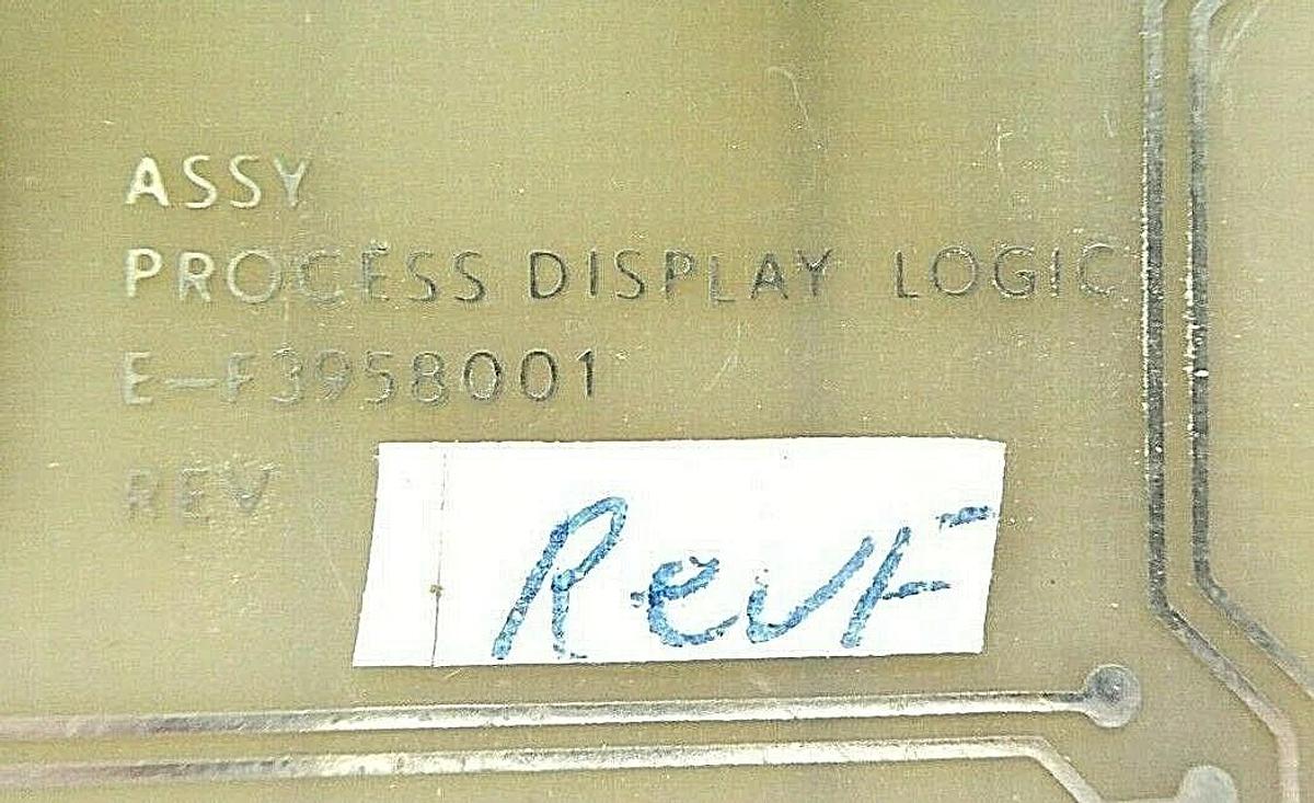 Used Varian Semiconductor VSEA E-F3958001 Process Display Logic PCB Rev. F Working